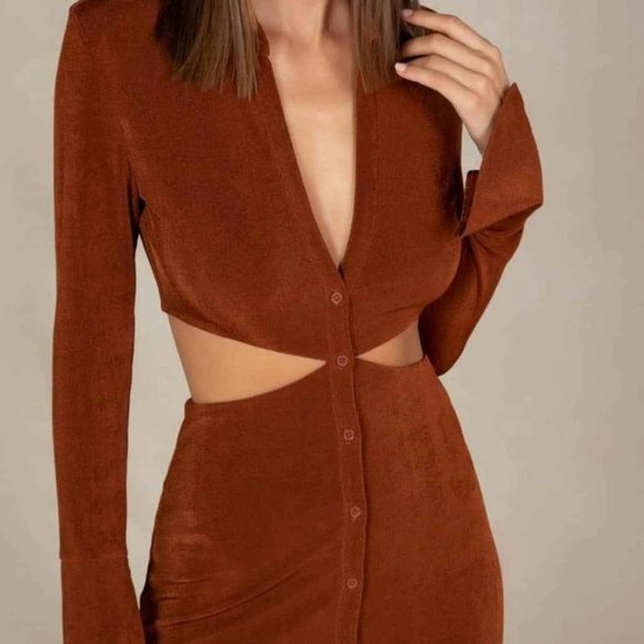 MISHA Salona Midi Dress in Copper size small - Picture 1 of 8